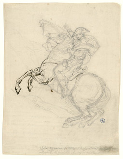 Croquis d'un cavalier et son cheval